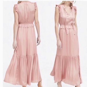 Banana Republic Pink Ruffle Sleeveless Maxi Dress - Sz 4